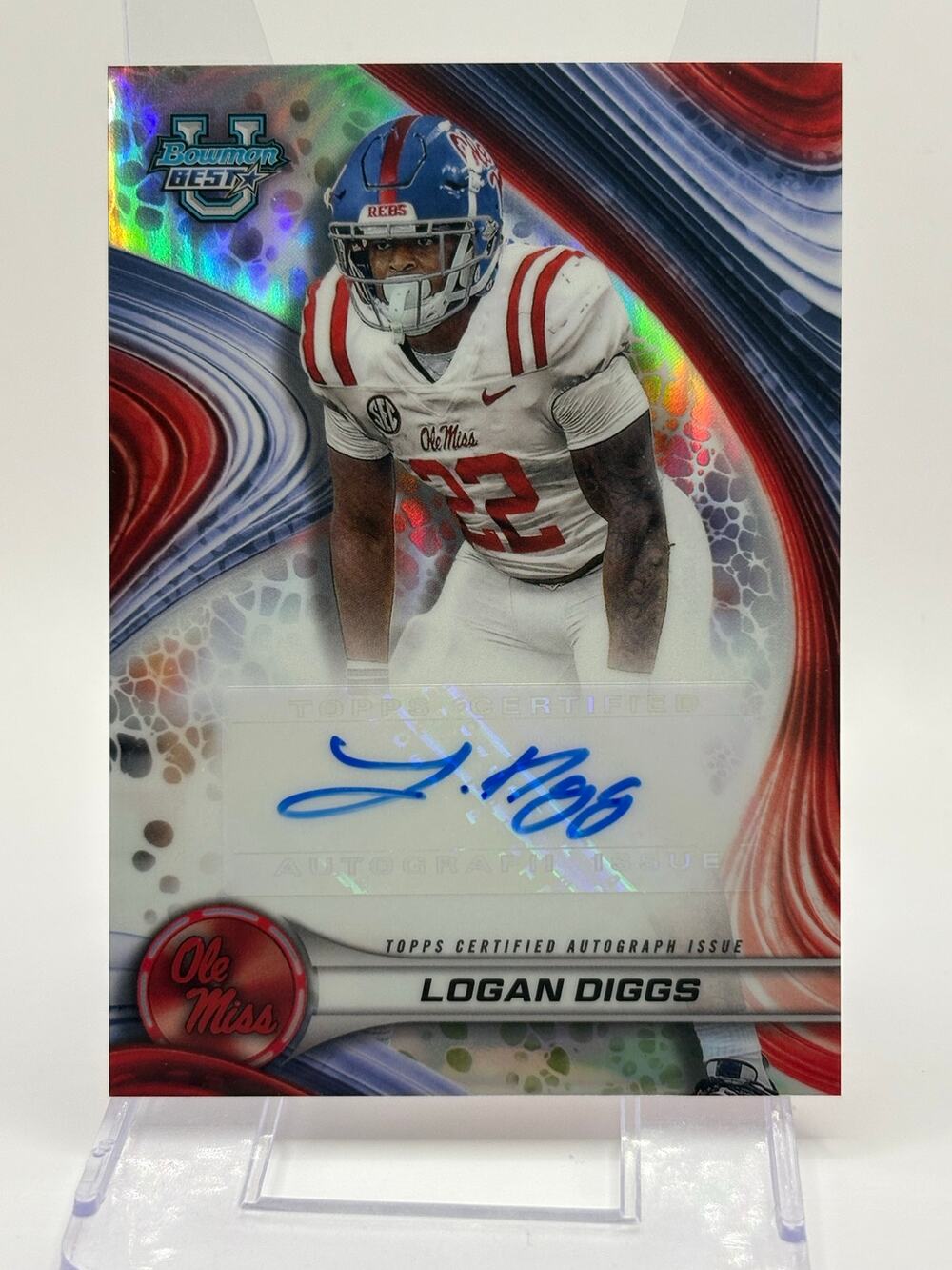 2024 Bowmans Best University Logan Diggs Refractor Auto Ole Miss LSU Notre Dame